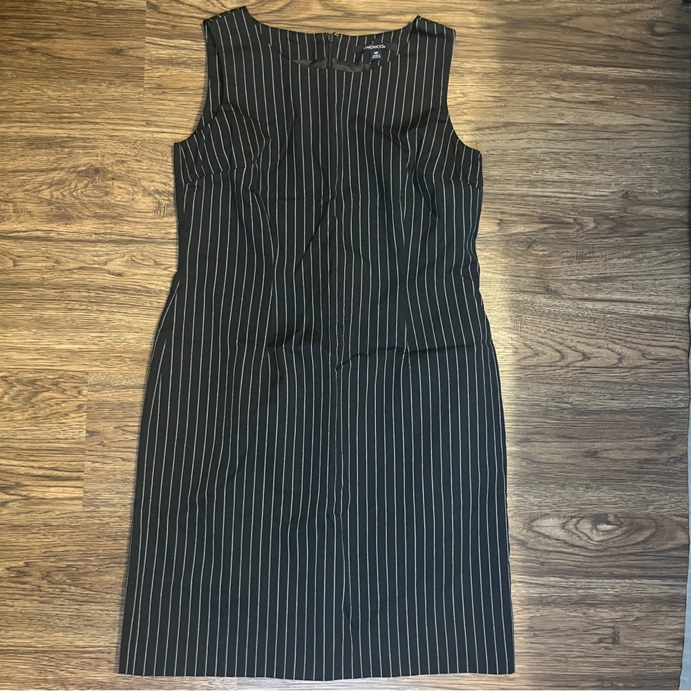 Chadwicks Petite 12P Pinstripe Sleeveless Sheath Dress